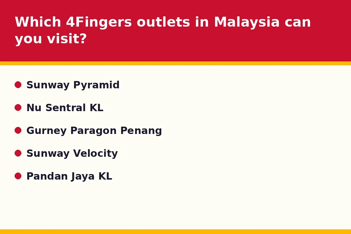 Which 4Fingers outlets in Malaysia can you visit?