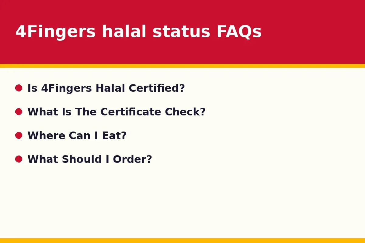 4Fingers halal status FAQs