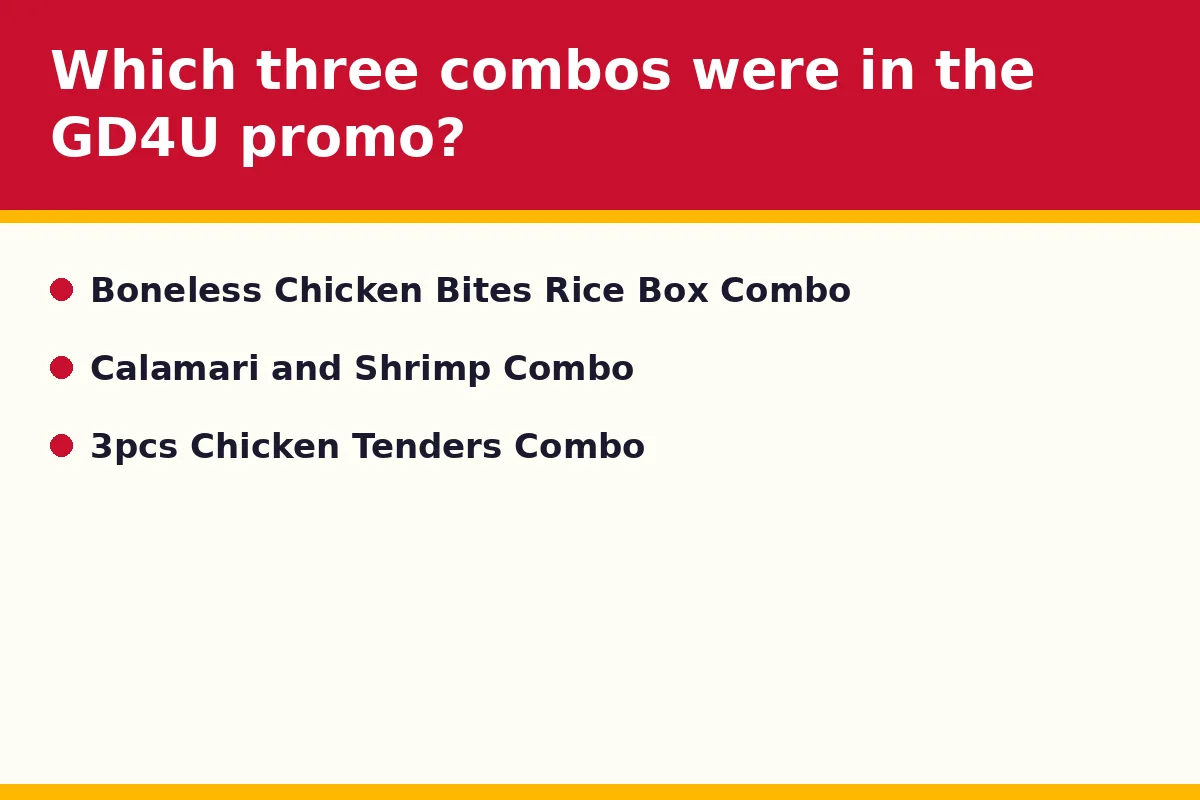 Which three combos were in the GD4U promo?