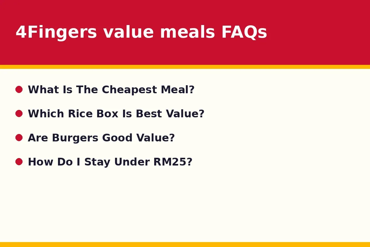 4Fingers value meals FAQs