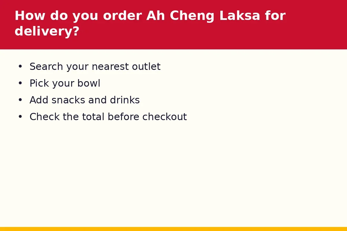 How do you order Ah Cheng Laksa for delivery?