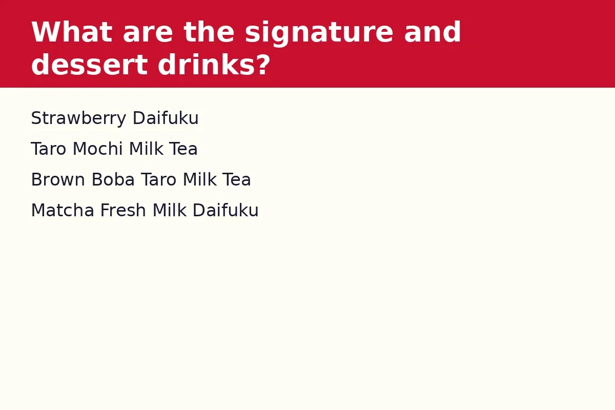 What are the signature and dessert drinks?