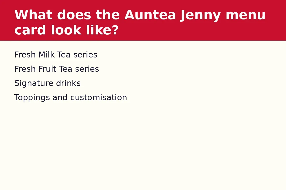 What does the Auntea Jenny menu card look like?