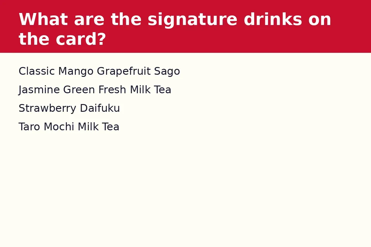 What are the signature drinks on the card?