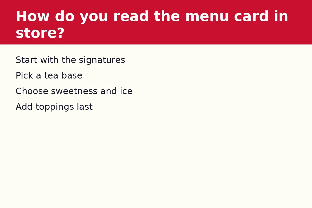 How do you read the menu card in store?