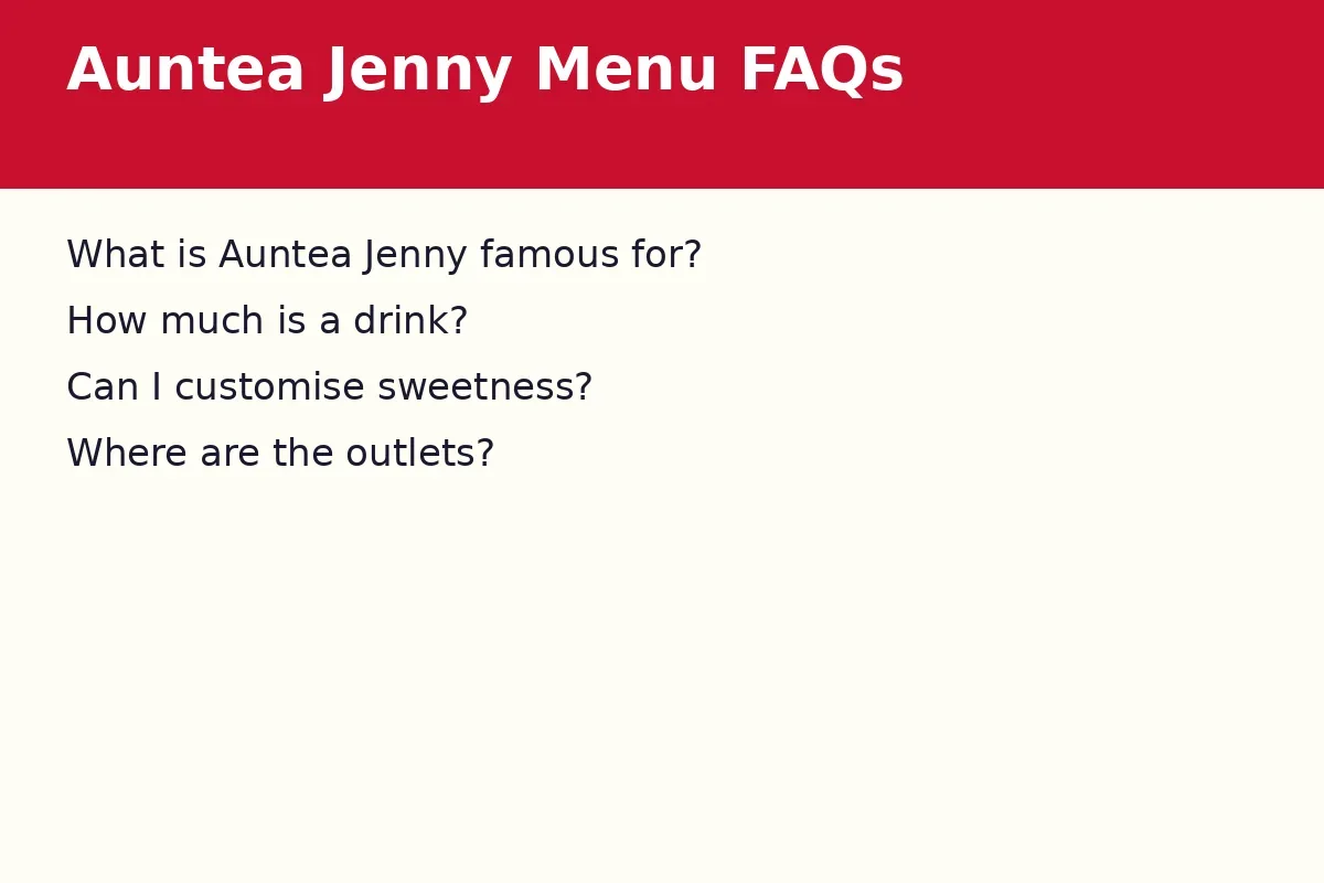 Auntea Jenny menu FAQs