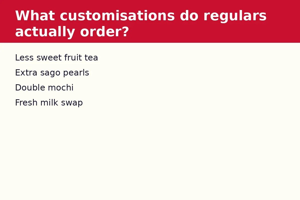 What customisations do regulars actually order?