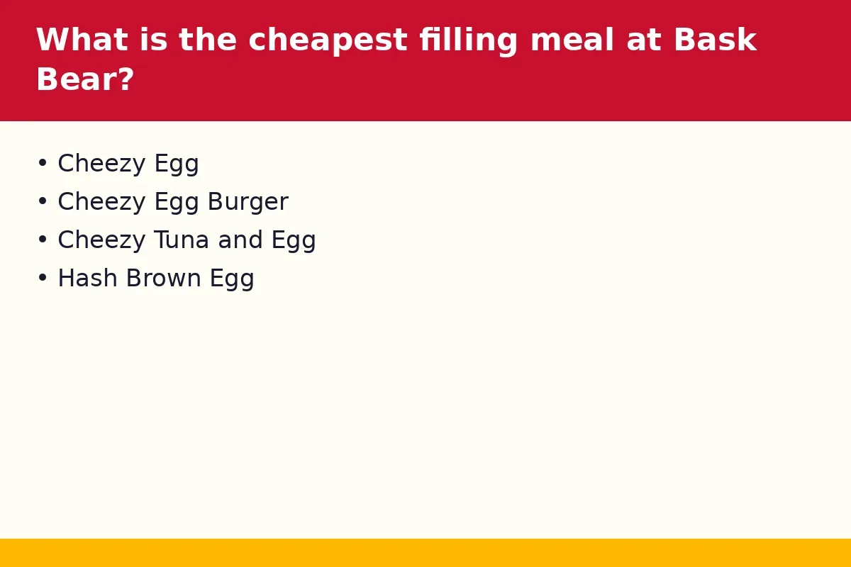 What is the cheapest filling meal at Bask Bear?