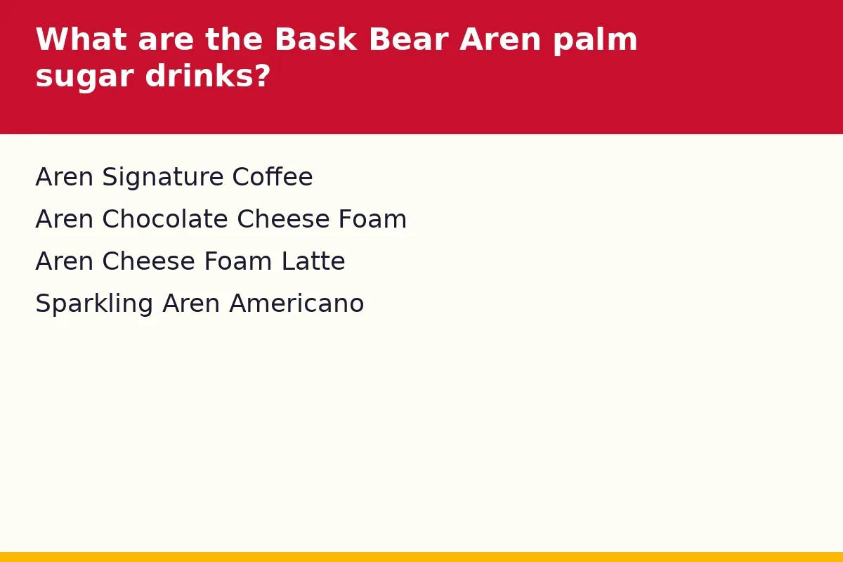 What are the Bask Bear Aren palm sugar drinks?