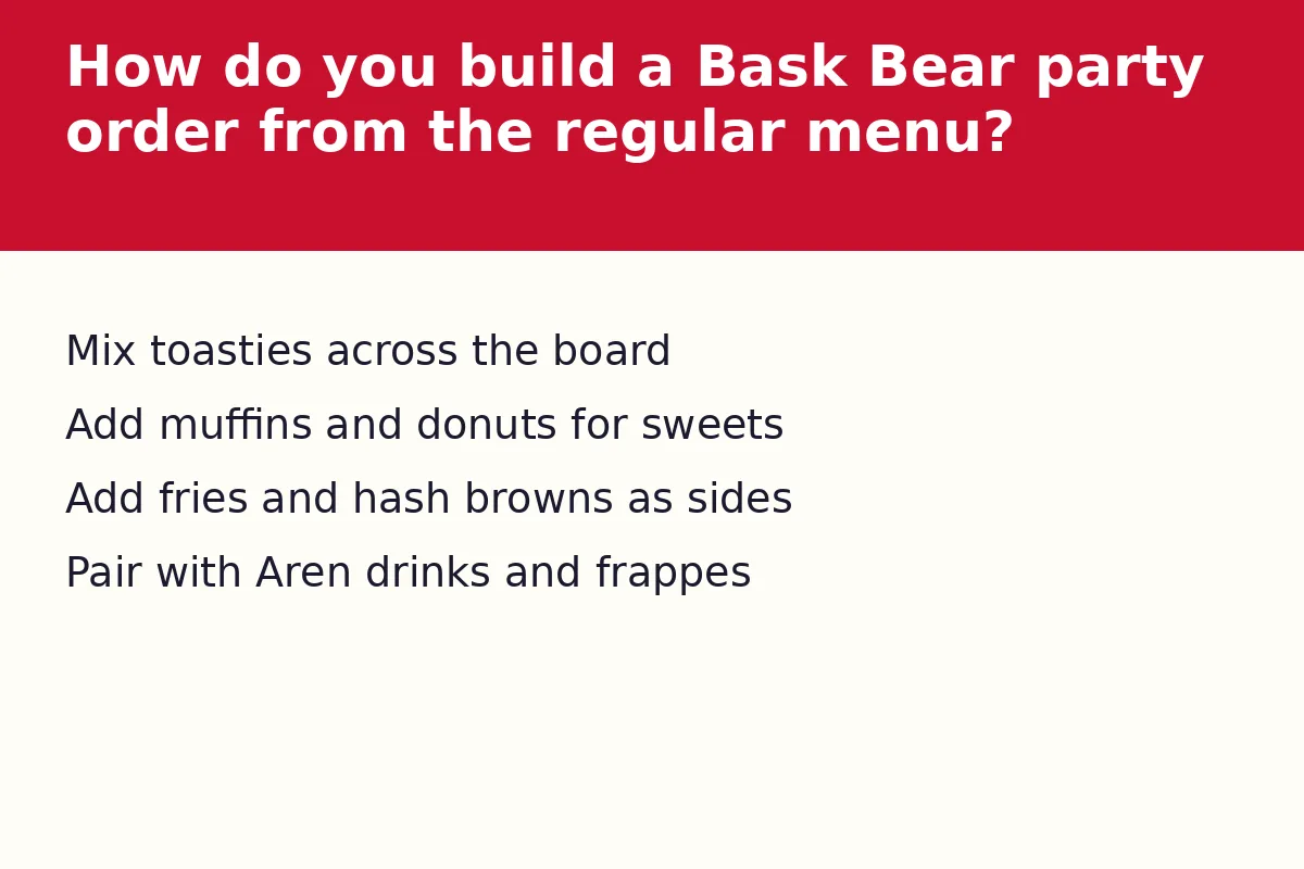 How do you build a Bask Bear party order from the regular menu?