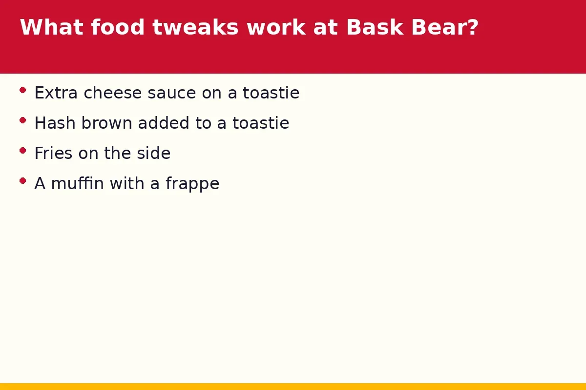 What food tweaks work at Bask Bear?