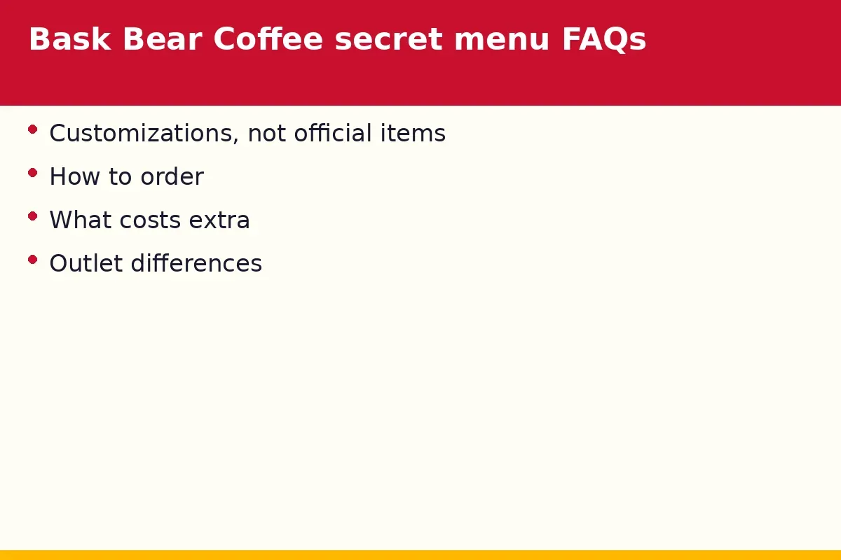 Bask Bear Coffee secret menu FAQs