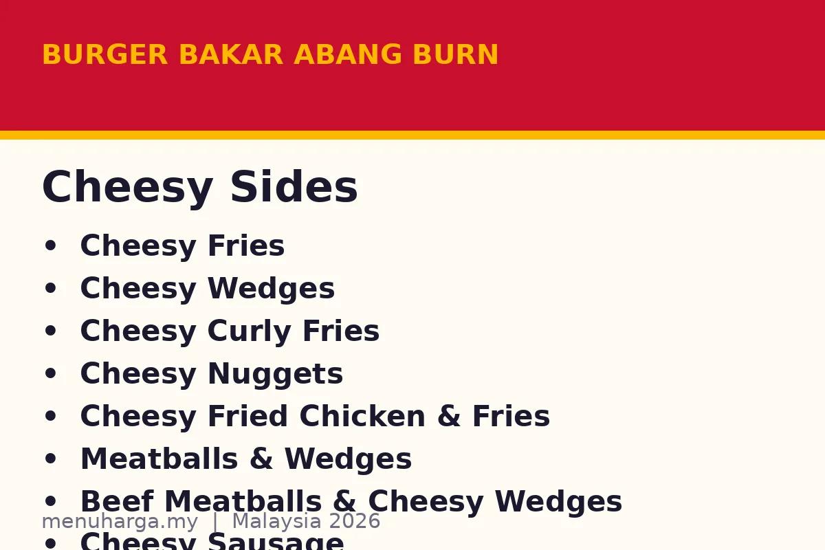 Burger Bakar Abang Burn cheesy sides card