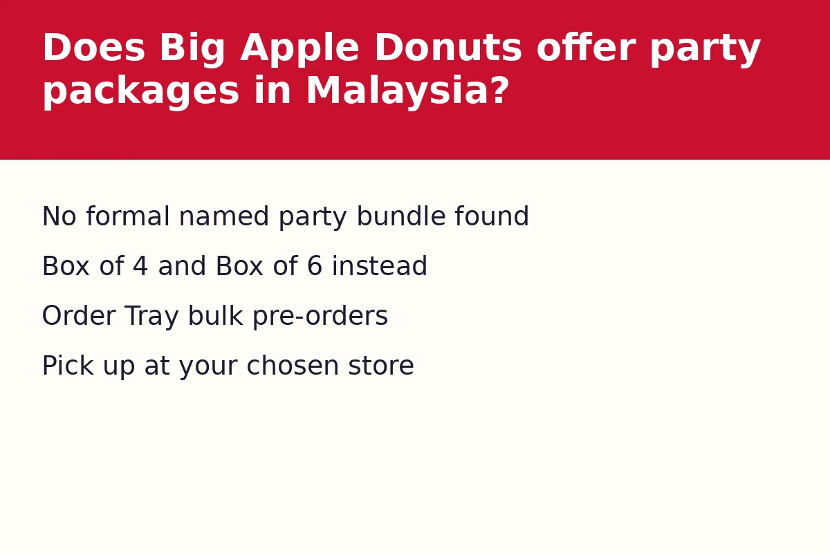 Does Big Apple Donuts offer party packages in Malaysia?