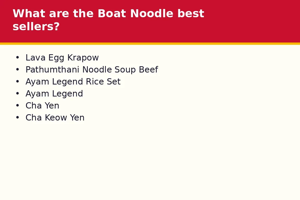 What are the Boat Noodle best sellers?