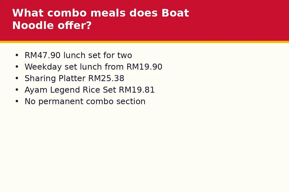 What combo meals does Boat Noodle offer?