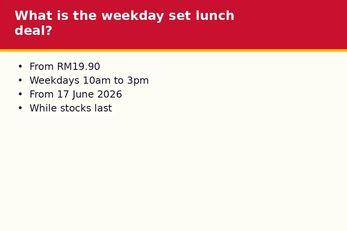 What is the weekday set lunch deal?