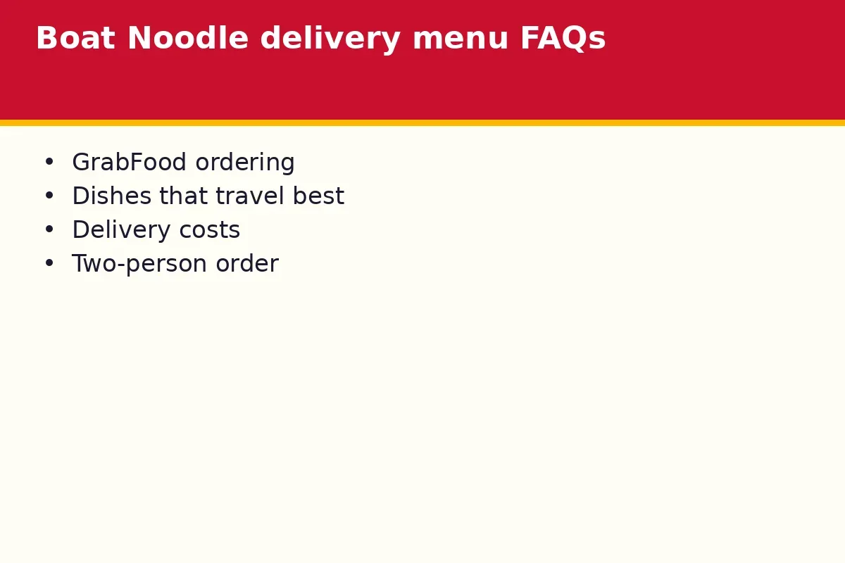 Boat Noodle delivery menu FAQs