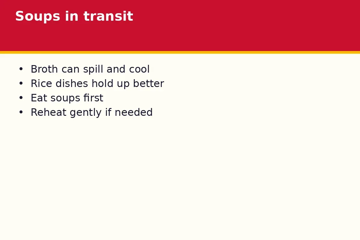 Soups in transit