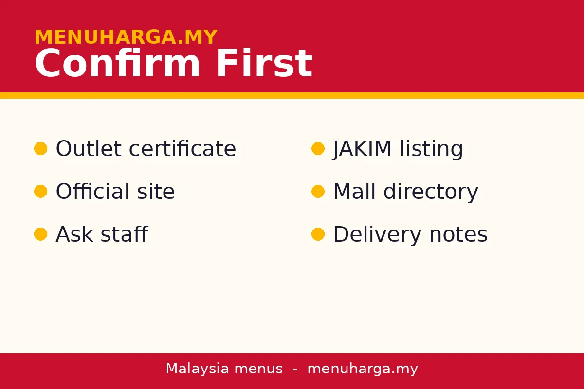 How can you confirm halal status before you order?
