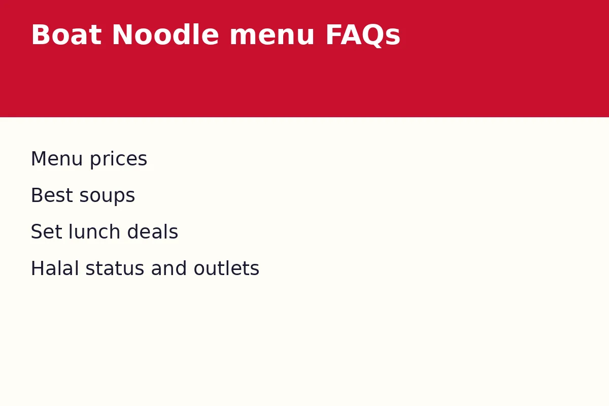 Boat Noodle menu FAQs