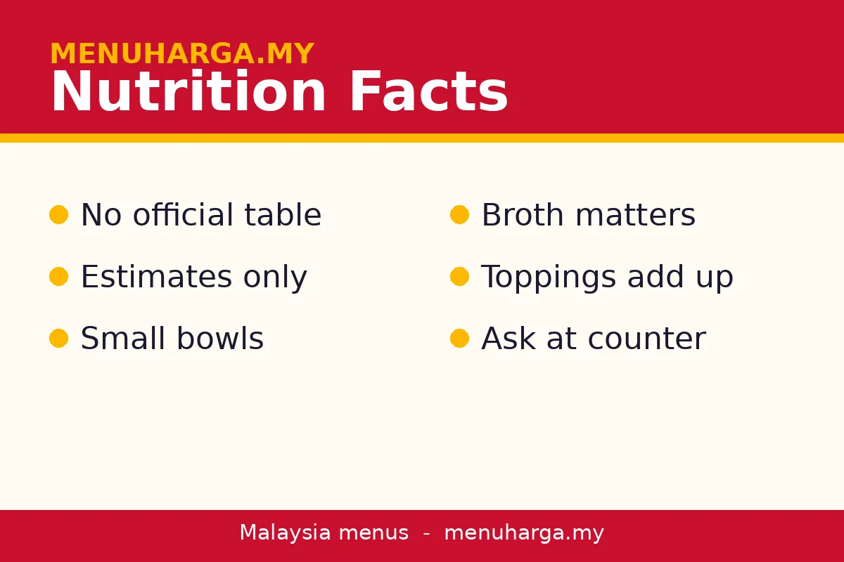 Does Boat Noodle publish nutrition information?