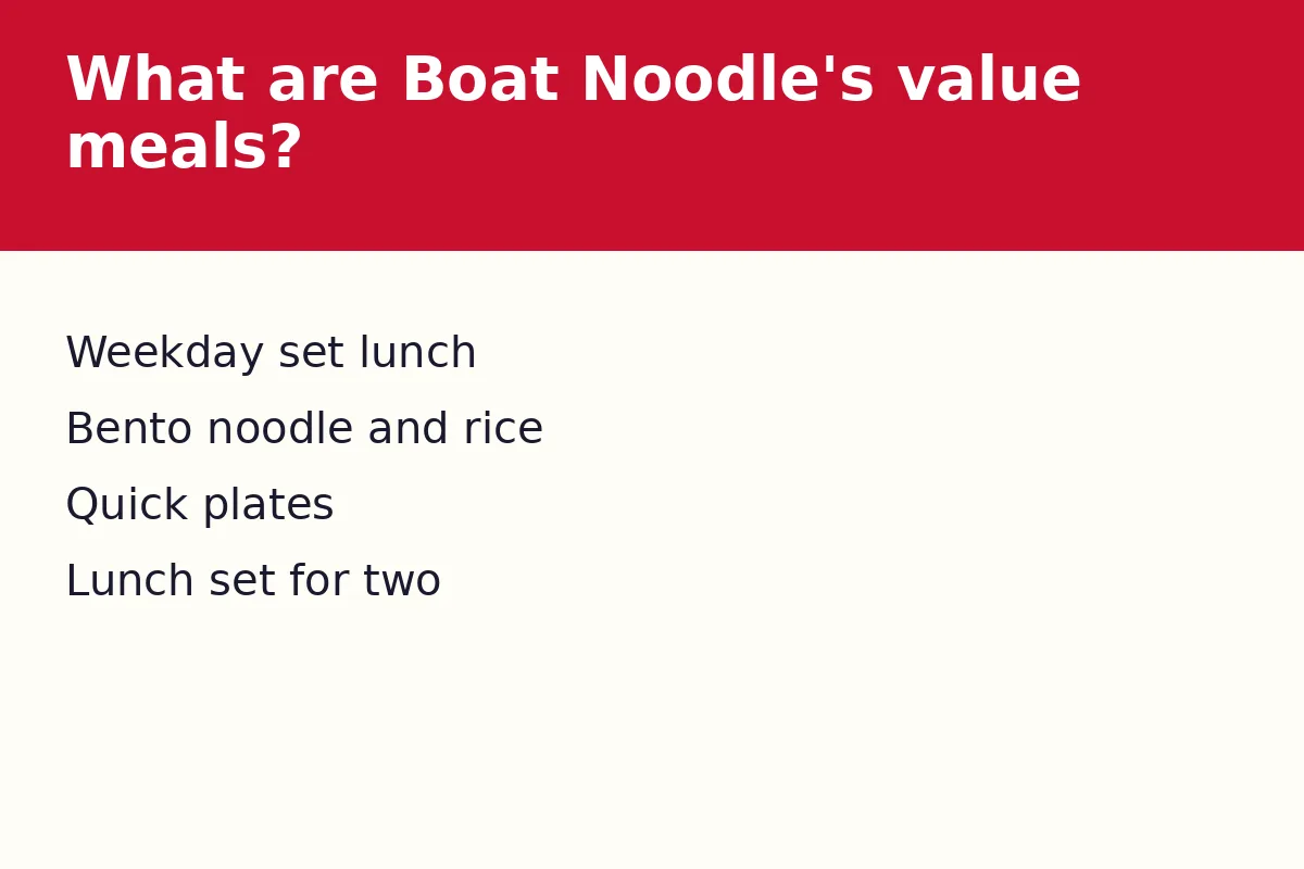What are Boat Noodle's value meals?