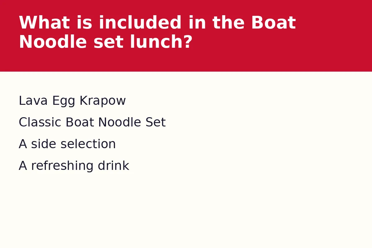 What is included in the Boat Noodle set lunch?