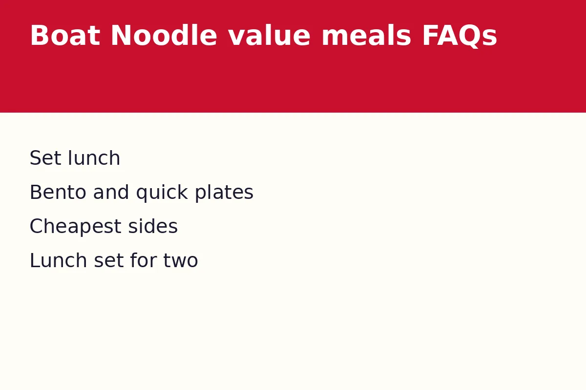 Boat Noodle value meals FAQs