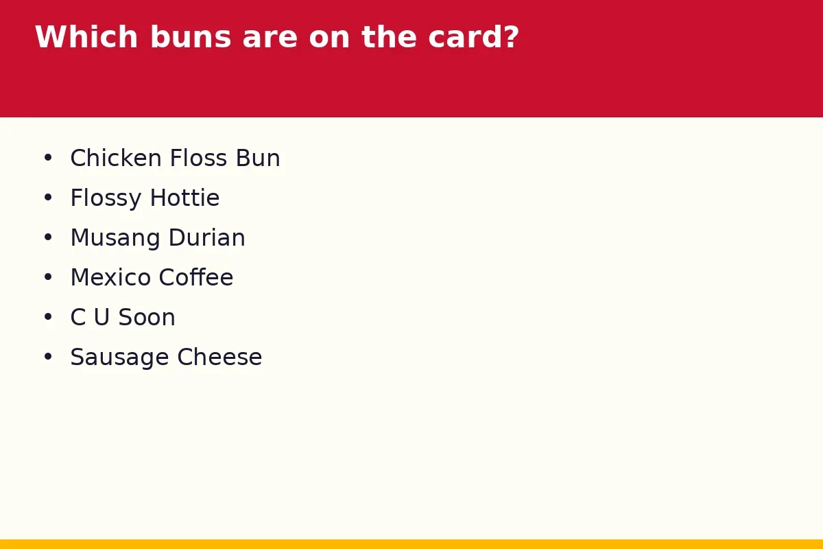 Which buns are on the card?