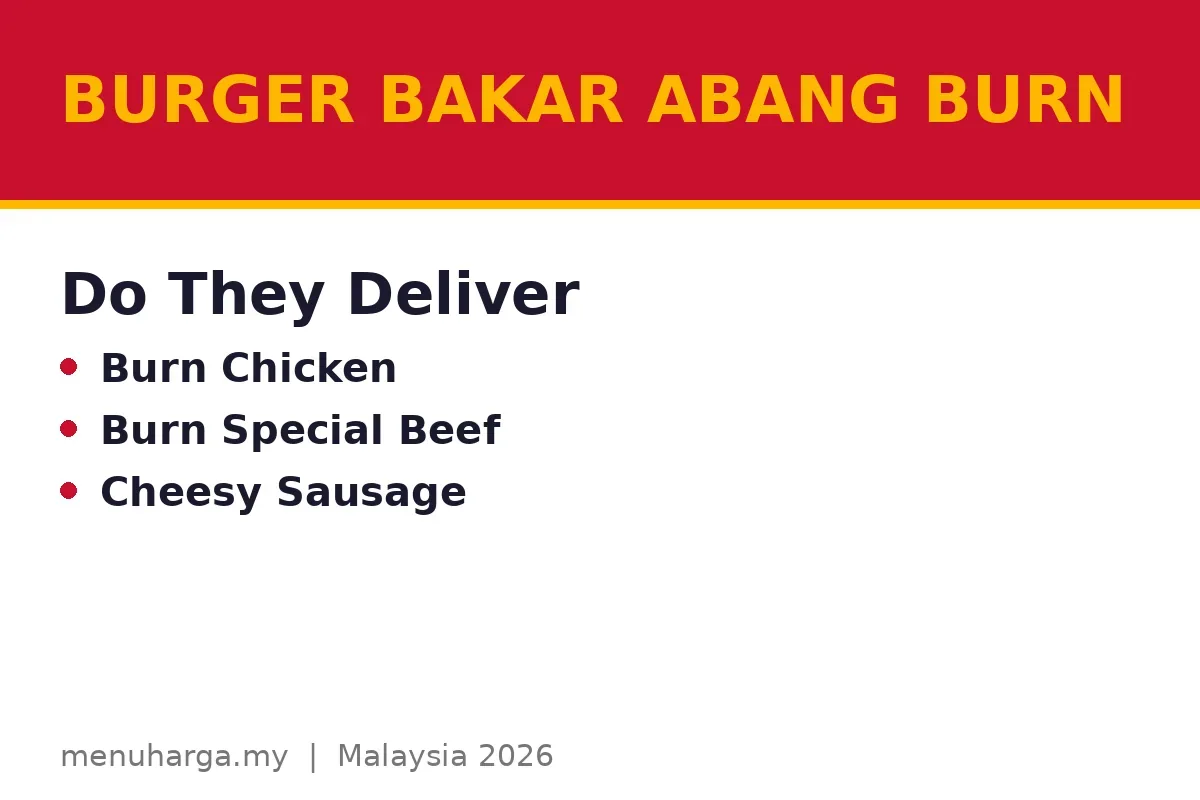 Does Burger Bakar Abang Burn deliver?