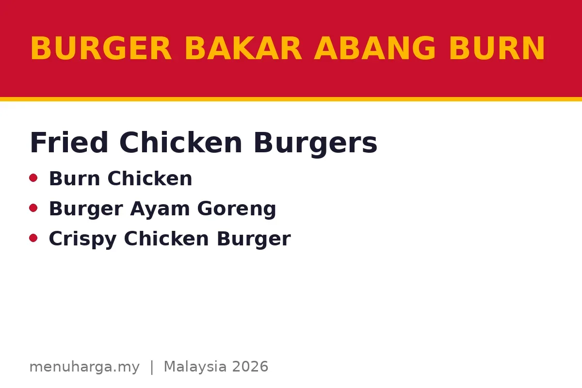 What fried chicken burgers can you get?