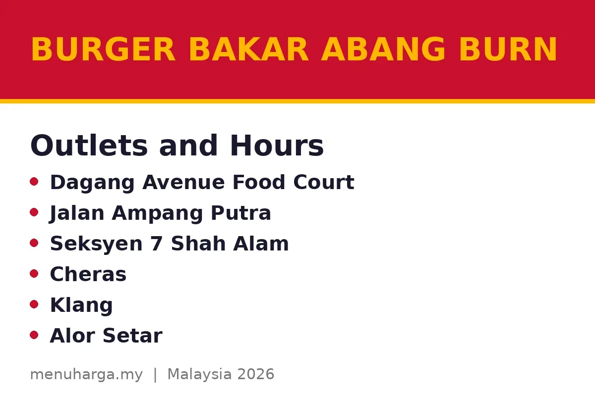 Where are the outlets and what are the hours?