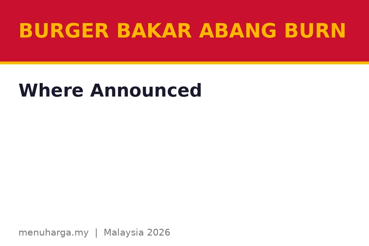 Where do new Abang Burn promos get announced?