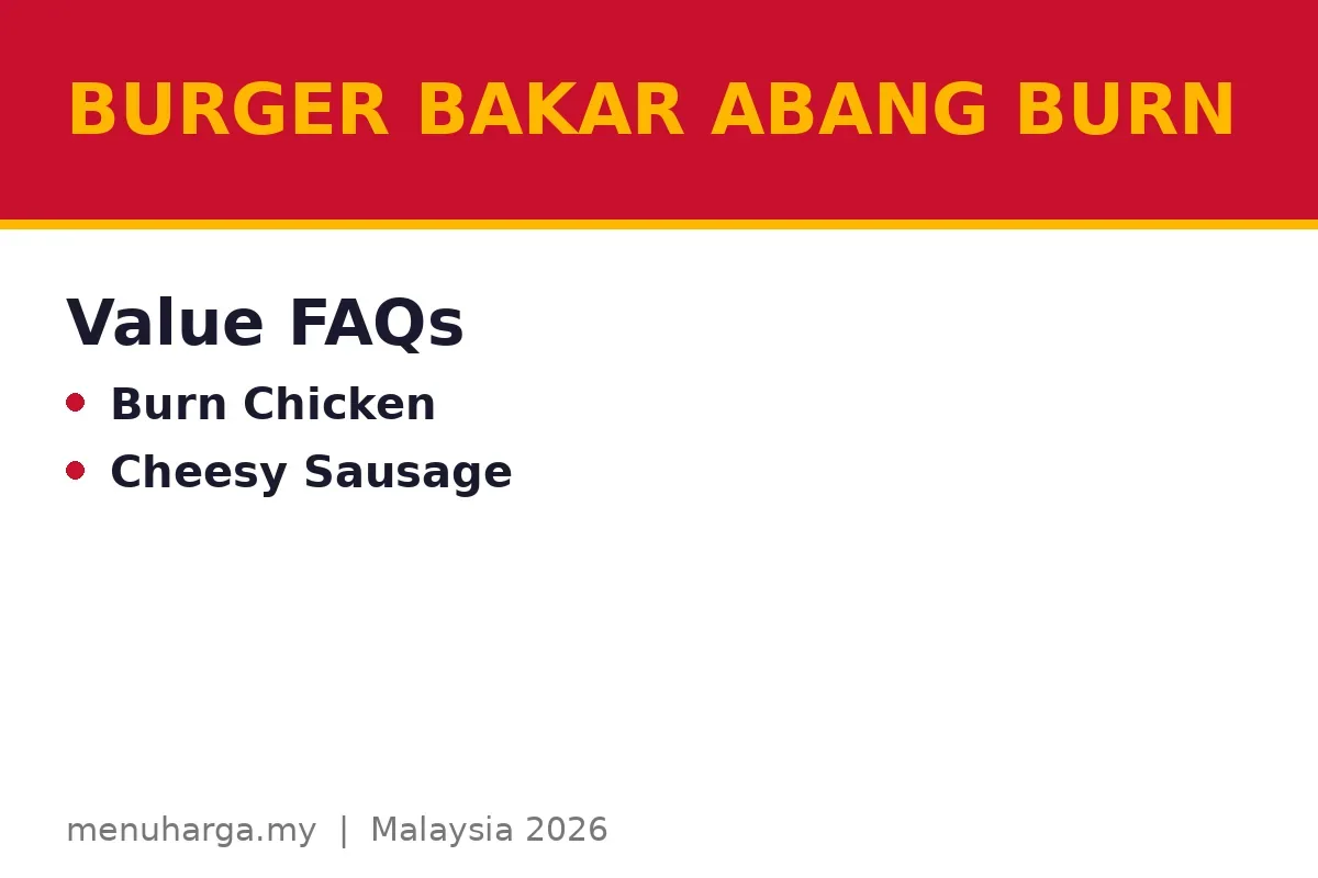 Burger Bakar Abang Burn value meals FAQs