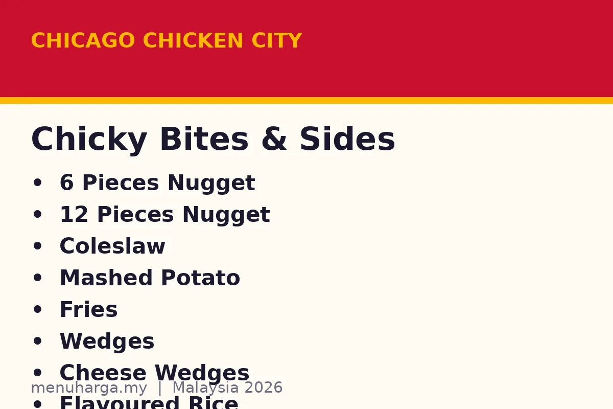 What sides and snacks are available at Chicago Chicken City?