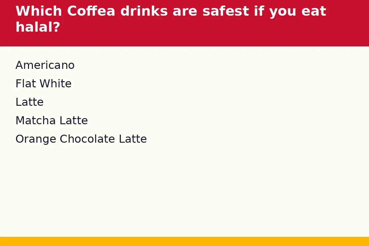 Which Coffea drinks are safest if you eat halal?