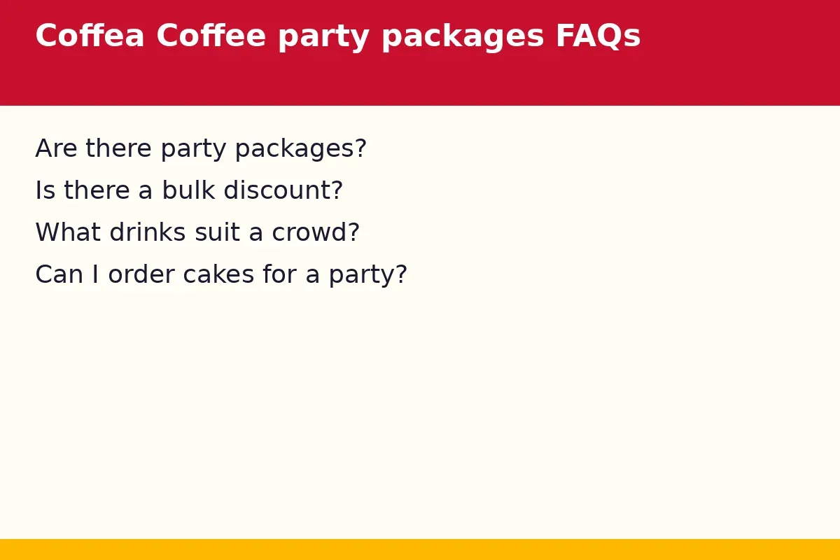 Coffea Coffee party packages FAQs
