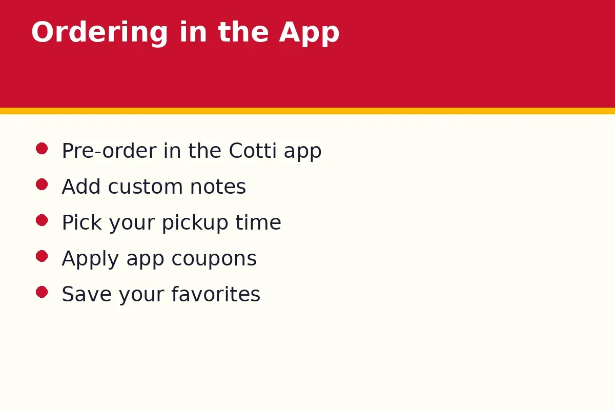 How do I order a secret menu drink in the Cotti Coffee app?