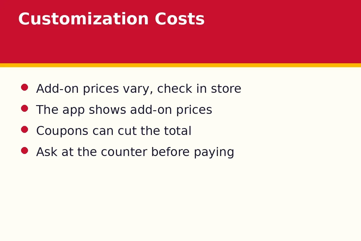 How much do secret menu customizations cost at Cotti Coffee?