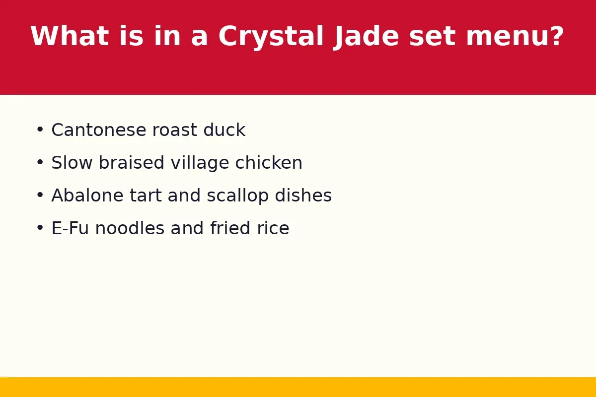What is in a Crystal Jade set menu?