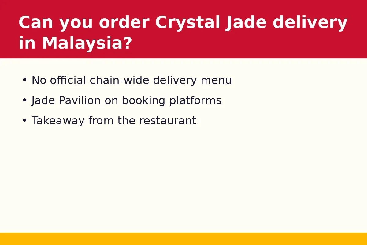 Can you order Crystal Jade delivery in Malaysia?