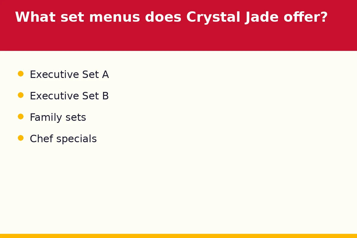 What set menus does Crystal Jade offer?