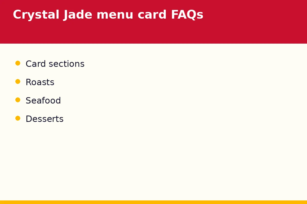Crystal Jade menu card FAQs