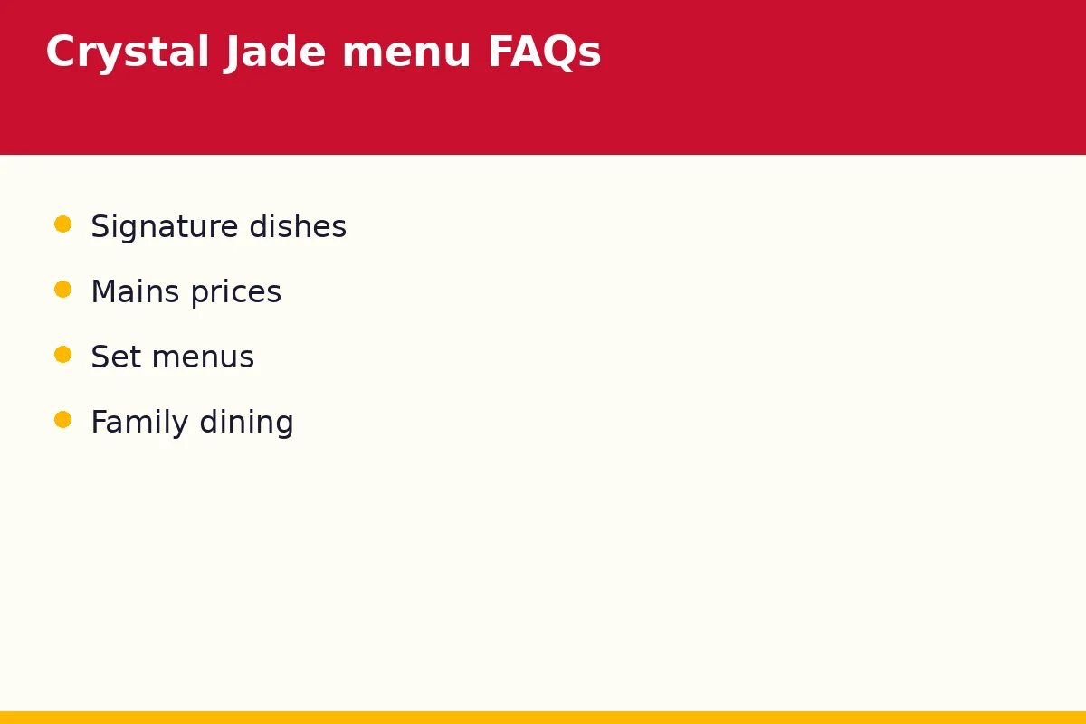 Crystal Jade menu FAQs