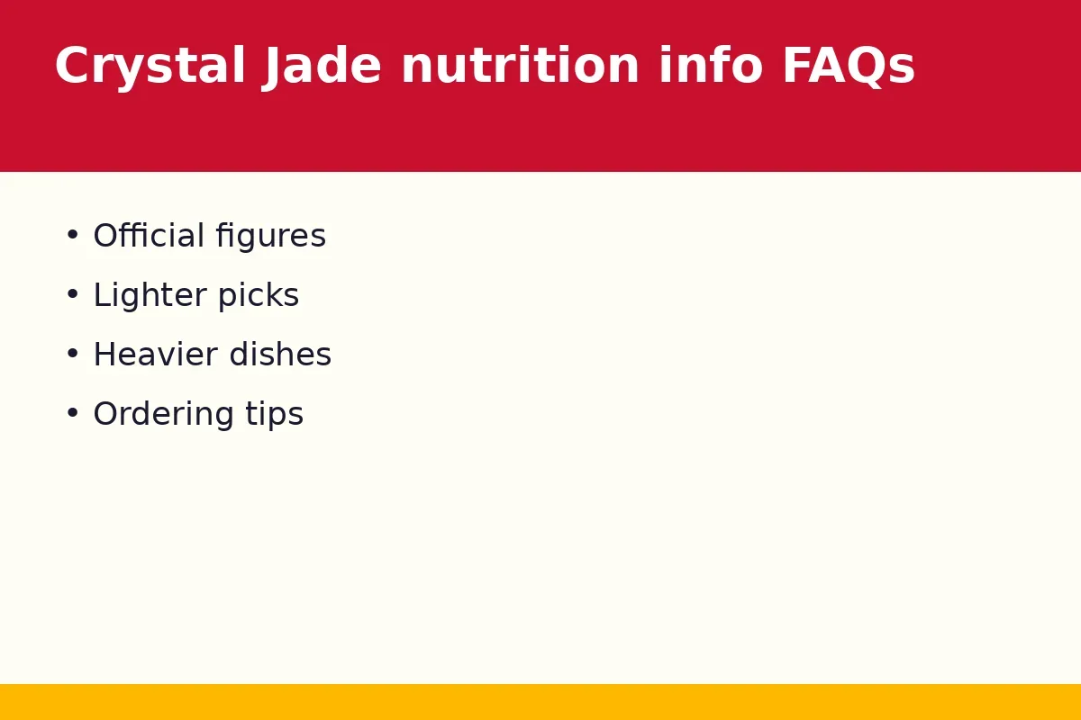 Crystal Jade nutrition info FAQs