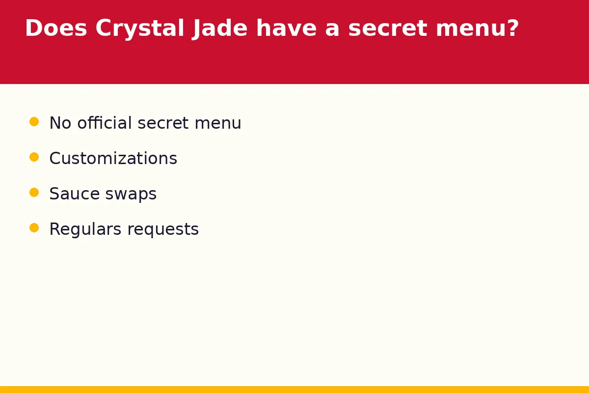 Does Crystal Jade have a secret menu?