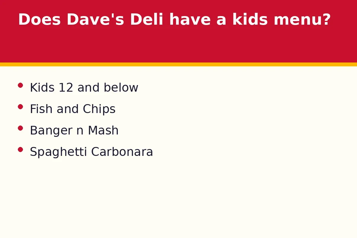 Does Dave's Deli have a kids menu?
