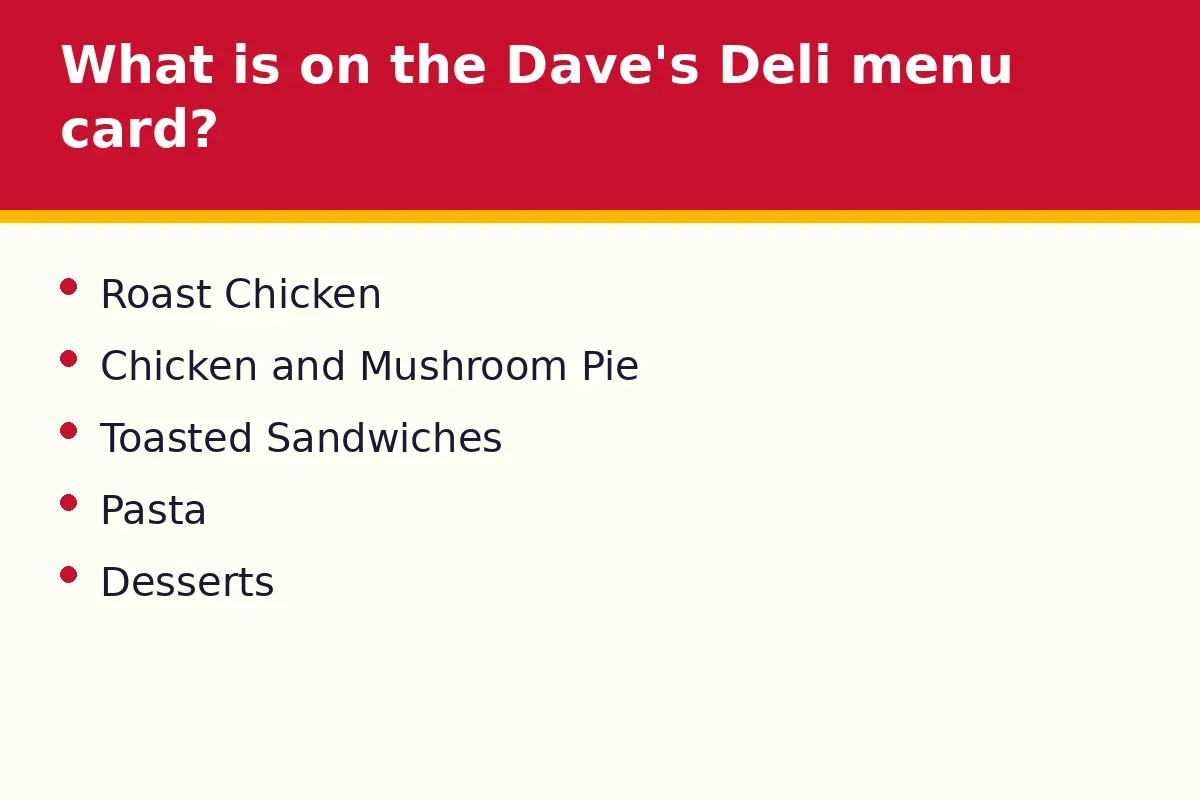 What is on the Dave's Deli menu card?