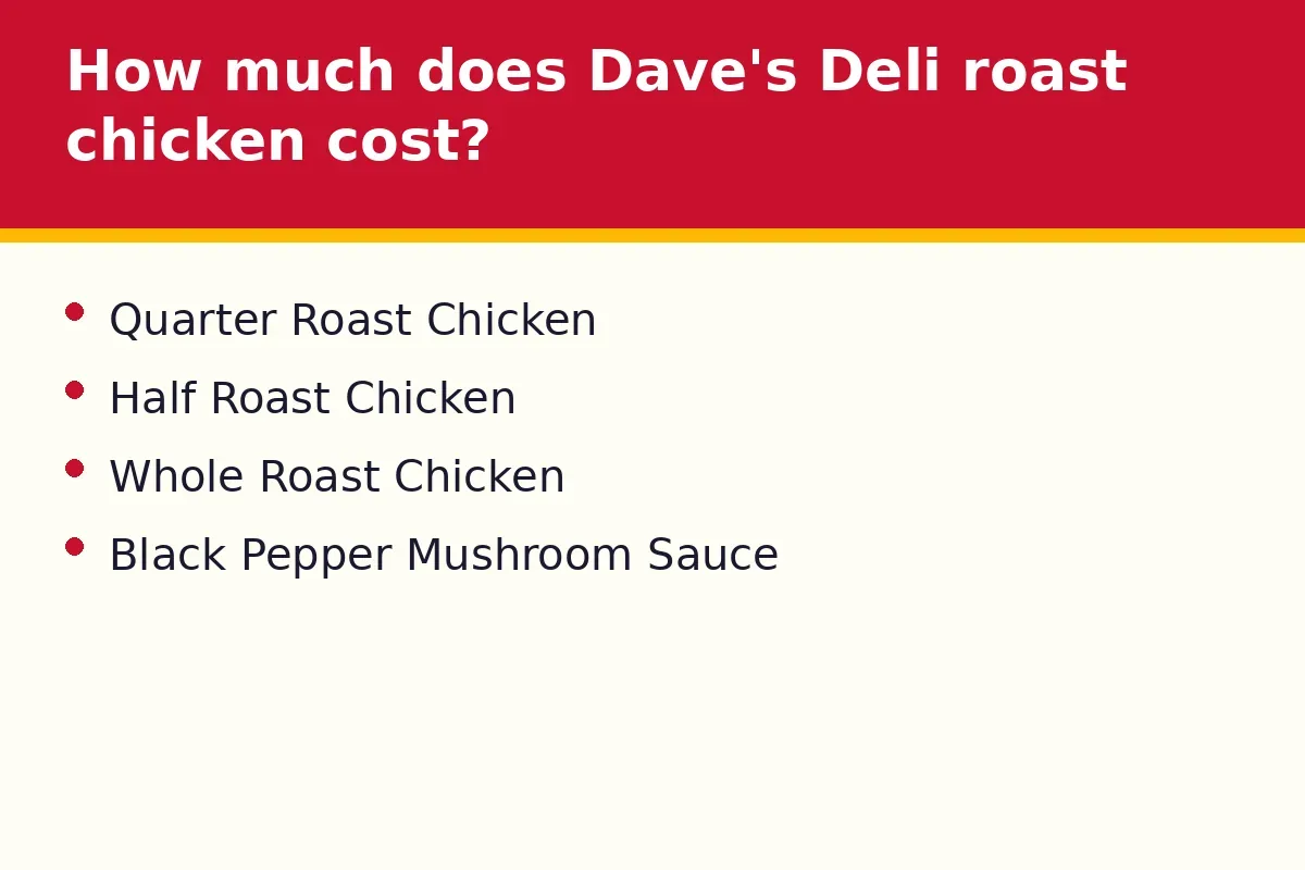 How much does Dave's Deli roast chicken cost?
